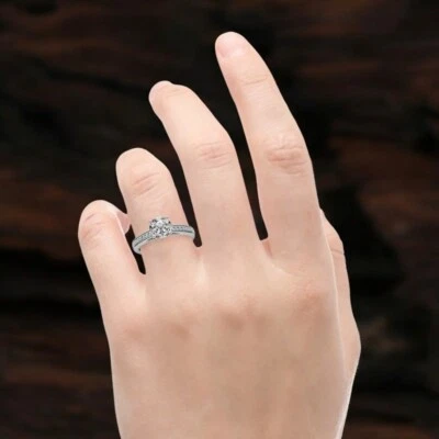 Platinum Engagement Ring 950 1.50 Ct Round IGI Certified Lab Created Diamond - Image 1 of 4