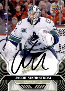 Jacob Markstrom Signed Autographed 20/21 Upper Deck Mvp Card Vancouver Canucks