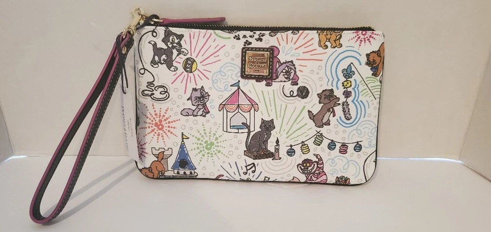 Disney Dooney & and Bourke Sketch Cats Paw Pals Zip Wallet Wristlet Pouch