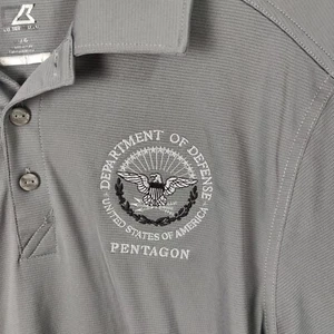 Cutter & Buck Department of Defense Pentagon Polo Shirt Golf 50 UPF Gray Men L - Picture 1 of 9