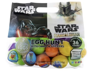Star Wars/Mando Mix 36 Candy Filled Easter Eggs Inc 2 Golden Eggs 4.06oz-SHIP24H - Picture 1 of 3