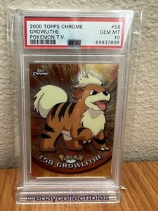 2000 Pokemon Topps Chrome Growlithe PSA 10 Gem Mint