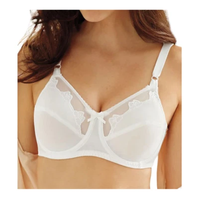 NWT - Bali WHITE Flower Underwire Bra US 44DDD, UK 44E - Image 1 of 4
