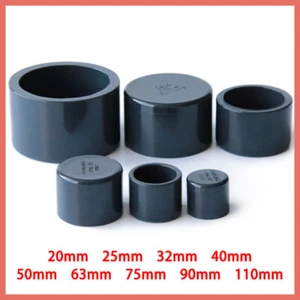UPVC Cap Water Supply Pipe End Caps Plug Connector For Aquarium Pond ID 20-110mm - Picture 1 of 6