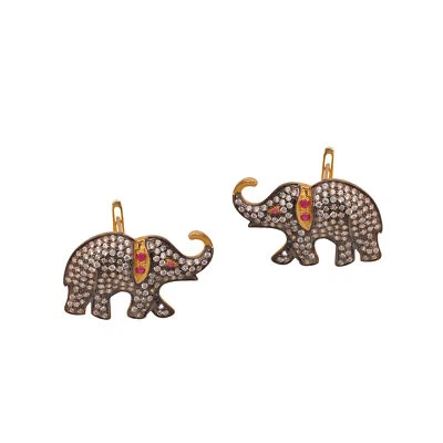 Серьги из стерлингового серебра 925 пробы с заклепками из рубина и белого топаза - Изображение 1 из 4