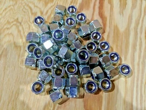 (50) 5/8"-11 Carbon Steel Nylon Lock Nuts Nut Grade 2 - Picture 1 of 2