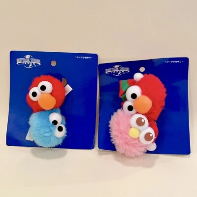 4pc Sesame Street Elmo & Cookie Monster Hair Accessories Japan Universal Studio - Image 1 of 4