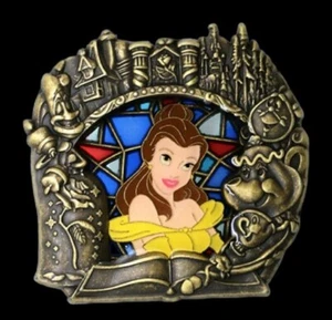 Disney WDI - Vitral Princesa Serie - La Bella y Bestia Bella LE300 Prendedor - Imagen 1 de 2