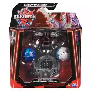 BAKUGAN Starter Pack Special Attack Nillious Titanium Dragonoid & Trox NEW - Picture 1 of 6