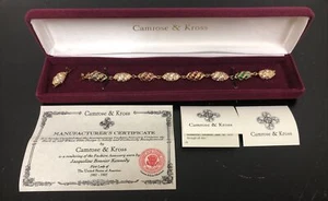 Pulsera CAMROSE & KROSS JBK Jackie Kennedy huevo real tono dorado/estrás con certificado de autenticidad - Imagen 1 de 11