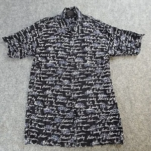 Harley Davidson Shirt Mens L Black All Over Print William Harley - Picture 1 of 9