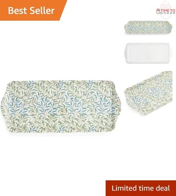 Bandeja para sándwiches de melamina 15x6 verde rama de sauce floral apta para lavavajillas Foto 1 de 4