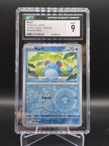 Pokémon TCG Marill 033/142 Sv07: Stellar Crown Reverse Holo - CGC MINT 9 - Picture 1 of 2