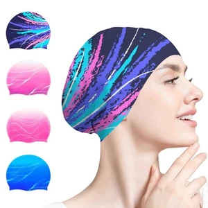 Swim Cap for Women Adult, Silicone Swimming Waterproof Bathing Cap Swimming H... - Picture 1 of 7