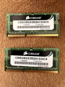 Corsair Laptop Memory 8 GB (2x4GB DDR3 1333Mhz) CMS08GX3M2A1333C9 - Picture 1 of 2