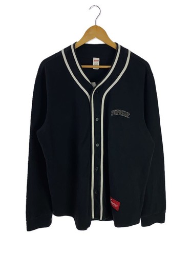 Supreme 18AW COLORE BLOCCATO BASEBALL TOP Cardigan Blusa L Cotone BLK
