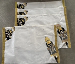 Juego de 4 manteles cascanueces de algodón con ribete dorado 13" x 19" VER DESCRIPCIÓN - NUEVO - Imagen 1 de 7