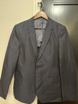Blazer Paul Smith PS Para Hombre 2BT Azul Marino Cuadros Guinga Lino Algodón 40R Chaqueta Deportiva Foto 1 de 4