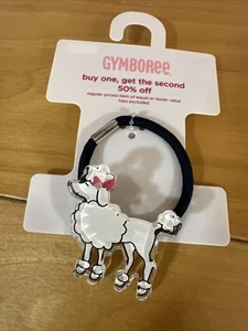 Gymboree Vintage Poodle Dog Puppy Ponytail Holder NWT Pink Clear - Picture 1 of 4