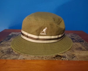 Kangol Hat Mens Small Bucket Hat Faded Green Stripe Lahinch Faded Hip Hop S - Picture 1 of 6