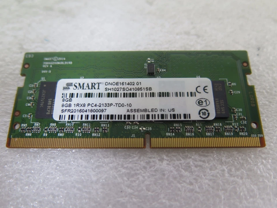 Smart Modular 8GB PC4-17000 DDR4-2133MHz ECC 260-Pin SoDimm SH1027SO410851SB  - Image 1 of 1