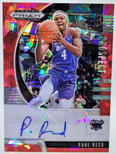 Paul Reed 2020-21 Prizm Draft Picks Auto RC ROOKIE Autograph PA-PR Red ICE HOLO