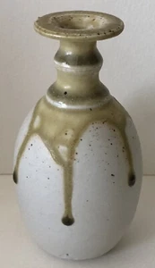 MITTE DES JAHRHUNDERTS MODERNE STUDIO KUNST STEINZEUGVASE ERDIG TROPF GLASIERTE FARBEN SIGNIERT - Bild 1 von 6