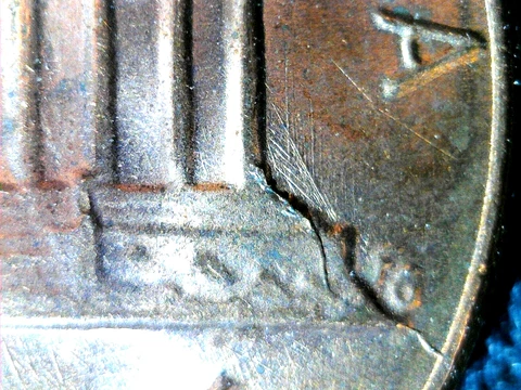 1984p Lincoln cent with die crack on reverse Cover
