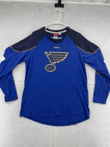 St Louis Blues Shirt Adult Large Blue Long Sleeve Reebok Alexander Steen Men Cover