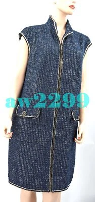 香奈儿 11P 全新 MOST WANTED TWEED 编织三角金属 CC 标志长背心 48 44 — 第 1/4 张图片