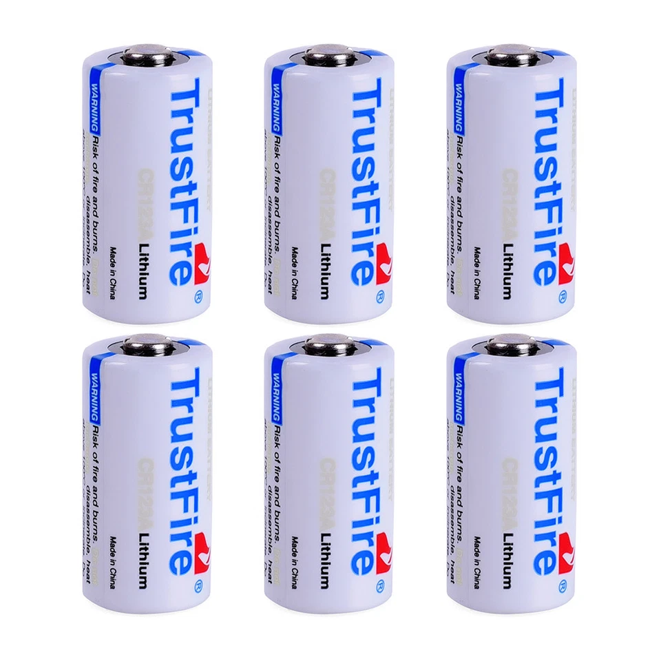 6pcs TrustFire CR123A 1400mAh 3.0V Non-Rechargeable Cell Batteries For Camera - Image 1 of 4