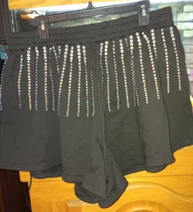Womens plus size 2 XL Rhinestone sparkly Black Shorts SEXY!!! NWT ! *READ* - Picture 1 of 6