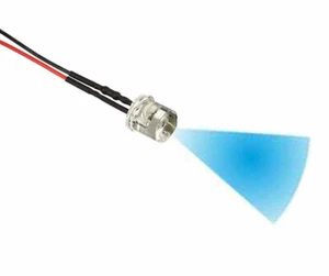 LED 5 mm AZUL cristalino PLANO TOP 6-12 voltios iluminación RC coche coche policía THW - Imagen 1 de 1