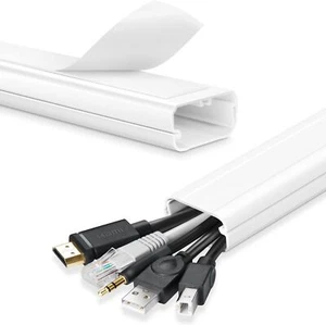 TV Cord Hider - 39in(3xL13in) Covers for Wall Mounted Large, White - Picture 1 of 8