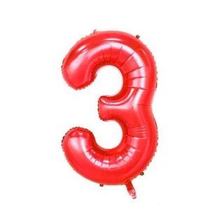 40" Giant Red Three Year Old Baby First Birthday 3 Month Number Float Balloon US - Picture 1 of 1