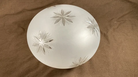 Vintage Antique Frosted Cut Glass Lamp Ceiling Light Shade / Globe Art Deco Cover
