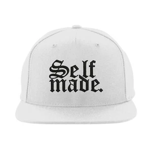 Embroidered Self Made Snapback Cap Royal Mens Attitude Badass Leadership Swagger - Picture 1 of 5