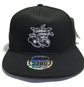 NCAA Wsu Wichita State University Ball cap - Flatbrim, Black Snapback - Picture 1 of 10