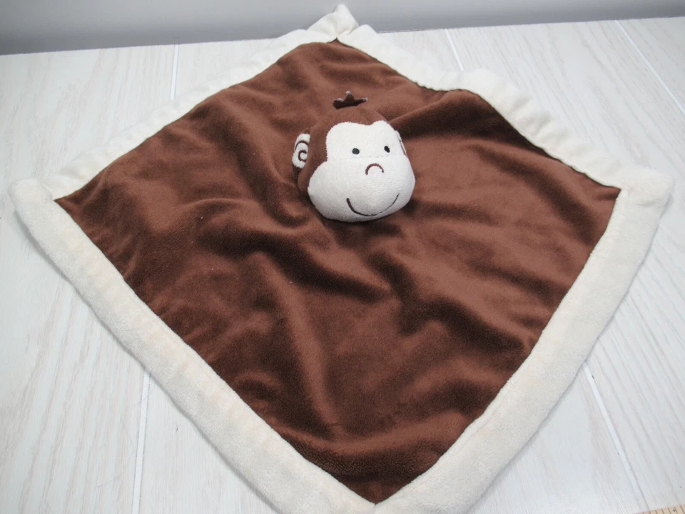 Tiddliwinks brown plush monkey small security blanket baby lovey - Image 1 of 4