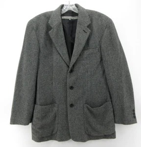 Structure Le Collezioni Sport Coat Men Small Gray Blazer Houndstooth Tweed VTG * - Picture 1 of 14