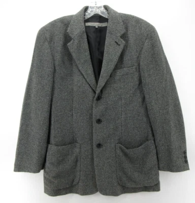 Structure Le Collezioni Sport Coat Men Small Gray Blazer Houndstooth Tweed VTG * - Image 1 of 4