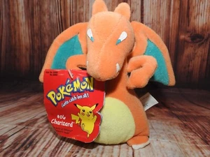 Figura de peluche vintage Charizard #06 Pokemon 6” gorro suave 1998 con etiquetas originales - Imagen 1 de 14