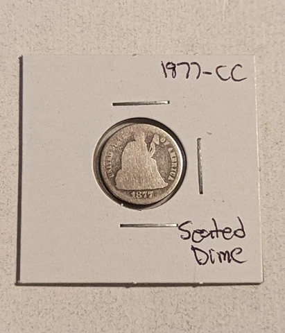 1877-CC Seated Liberty Silver Dime Carson City Mint!!!! Cover