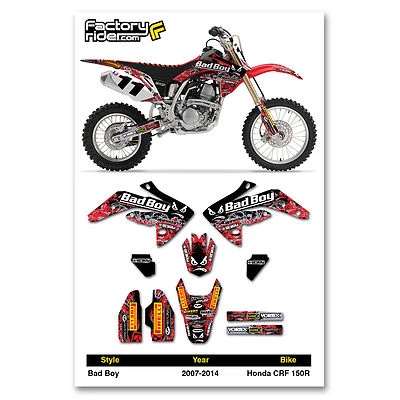 Honda CRF 150 R 2007-2014 Dirt Bike Graphic Decal BADBOY Racing By Enjoy Mfg - Image 1 of 4