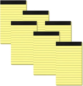 Small Note Pads 3X5 Yellow Pocket Writing Pads 6 Pack Lined Notepads Yellow - Picture 1 of 12