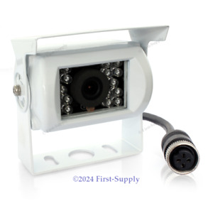 White 12V CCD IR Night Vision Reverse Backup Camera For Vehicle Anti-shock 4pin