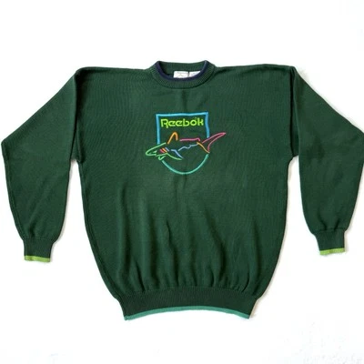 VTG Reebok Greg Norman Collection Sweater 2XL Shark 90s PGA Golf RARE Neon Knit - Image 1 of 4