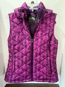 TEK GEAR Geometric Quilted Puffer Vest with Zippered Removable Hood - Large - Picture 1 of 9