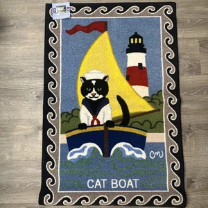 Claire Murray Nantucket Cat Boat Washable Rug Size 30x46 - Picture 1 of 3