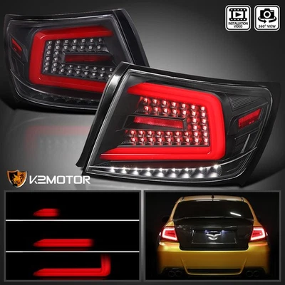 For 2008-2014 Subaru Impreza WRX STI Black Tail Lights Red LED Sequential Bar - Image 1 of 4